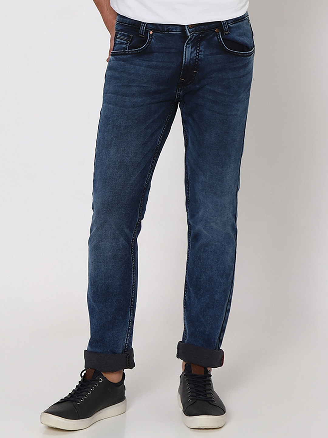 

Mufti Men Slim Fit Clean Look Stretchable Jeans, Navy blue