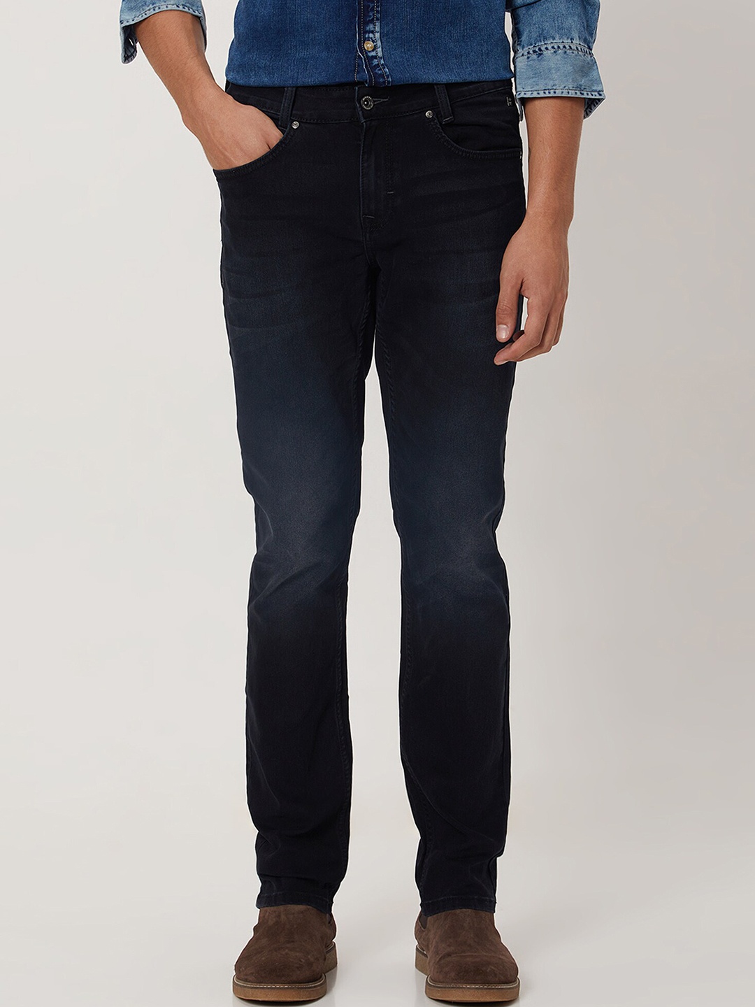 

Mufti Men Mid Rise Clean Look Skinny Fit Stretchable Jeans, Navy blue