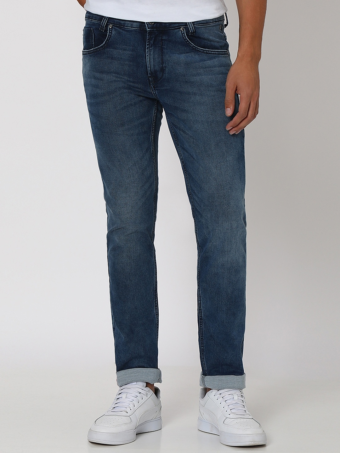 

Mufti Men Original Slim Fit Mid Rise Clean Look Stretchable Jeans, Blue