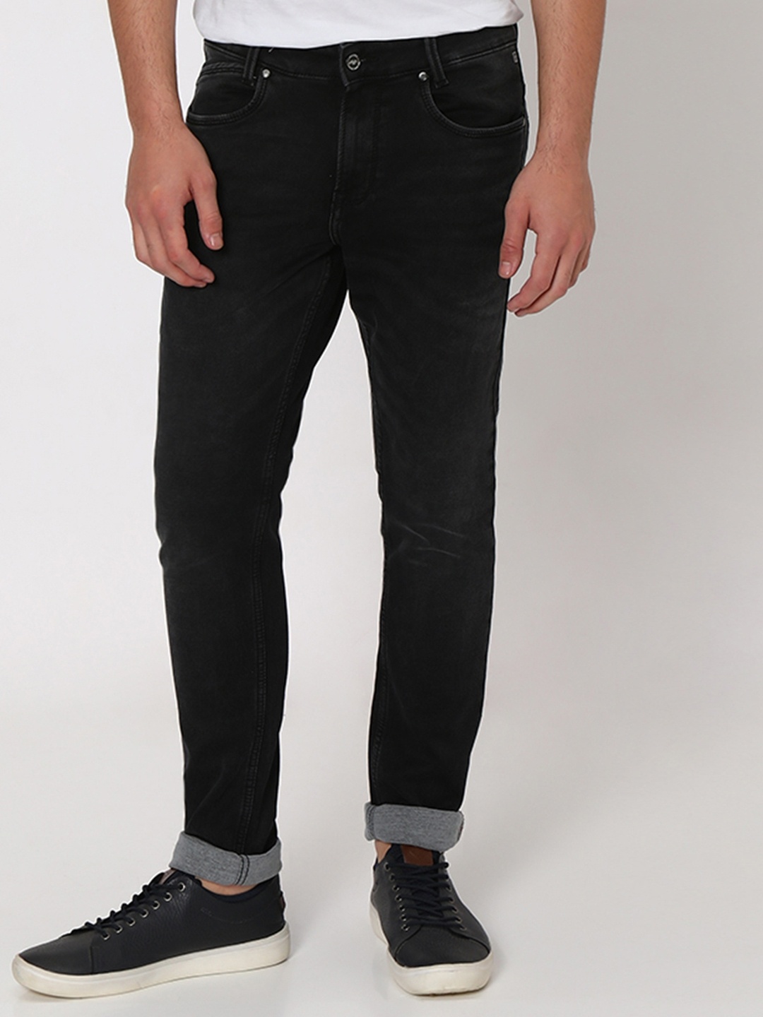 Mufti Men Mid-Rise Skinny Fit Stretchable Jeans, Black