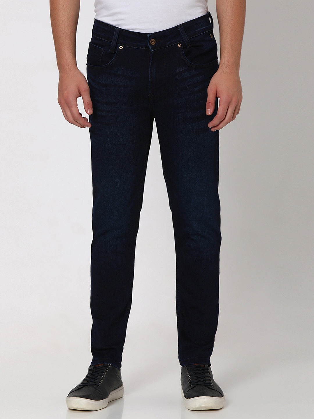 

Mufti Men Slim Fit Mid-Rise Clean Look Stretchable Jeans, Navy blue