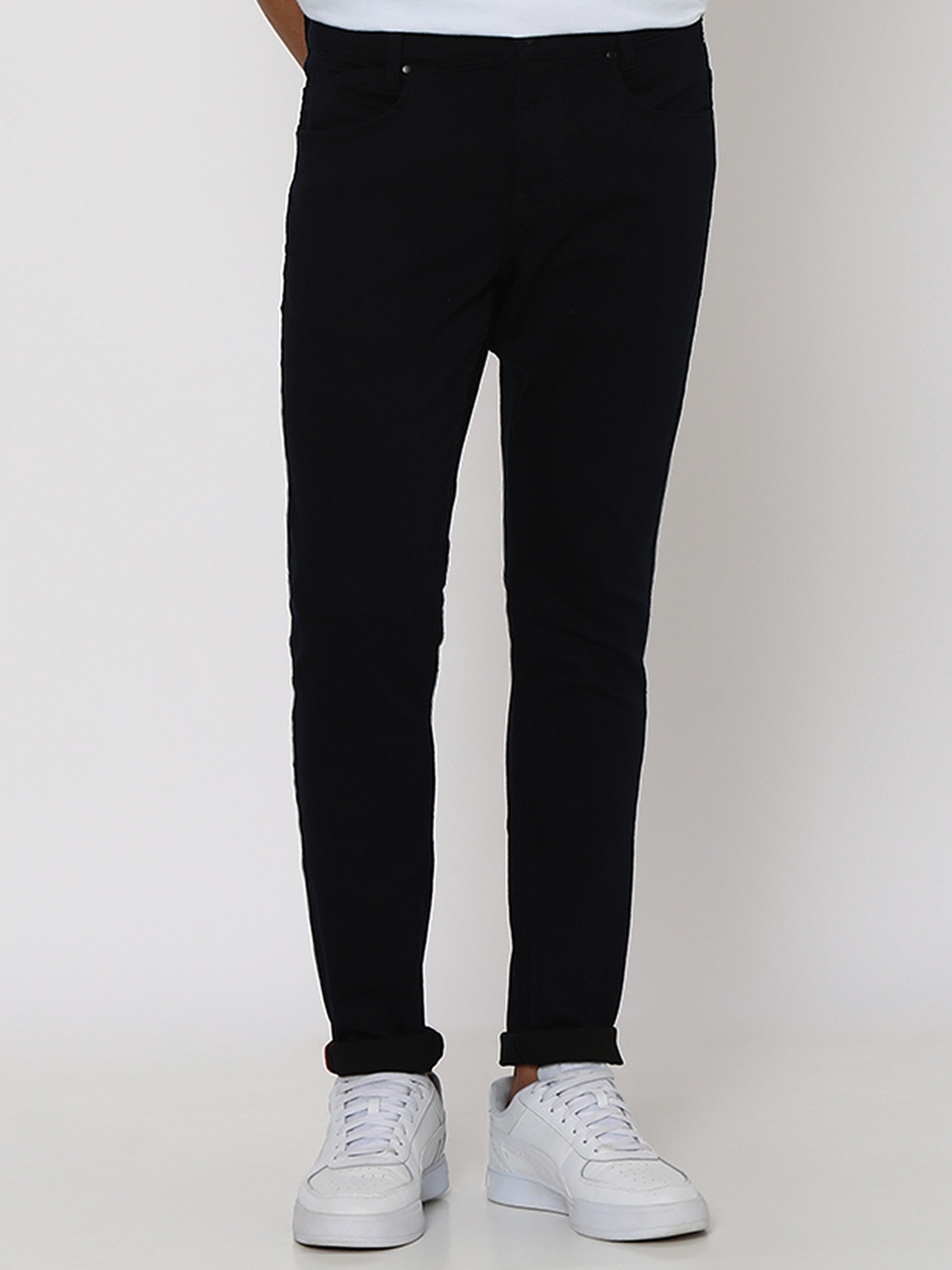 

Mufti Men Skinny Fit Mid-Rise Clean Look Stretchable Jeans, Navy blue