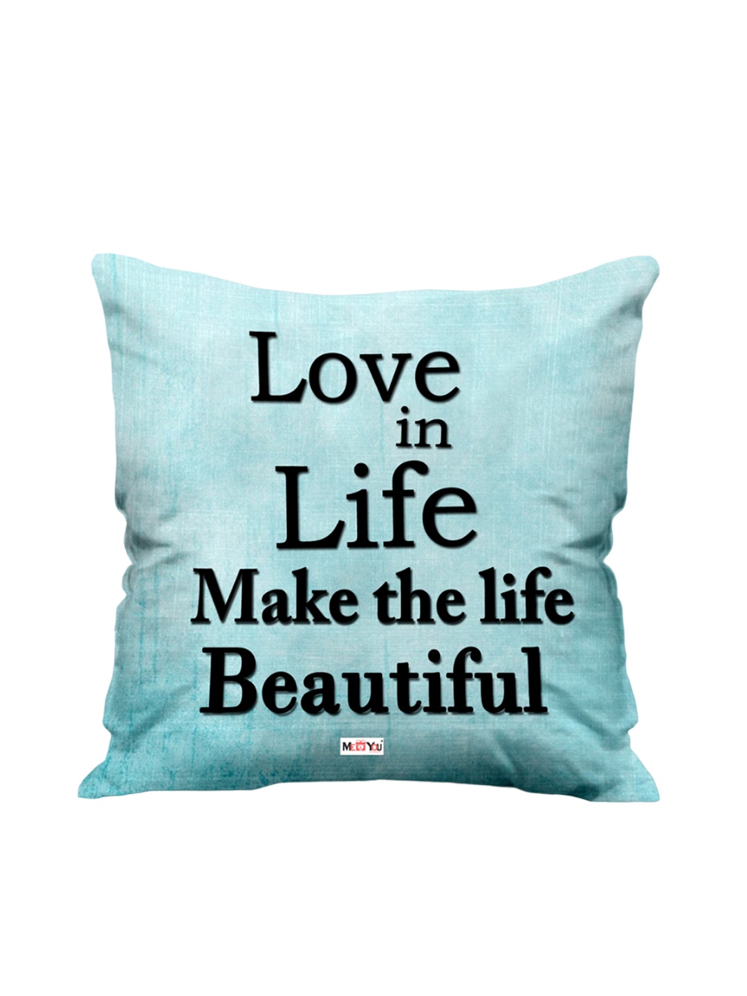 

ME & YOU Blue & Black Love Printed Ultra Soft Filled Cushion