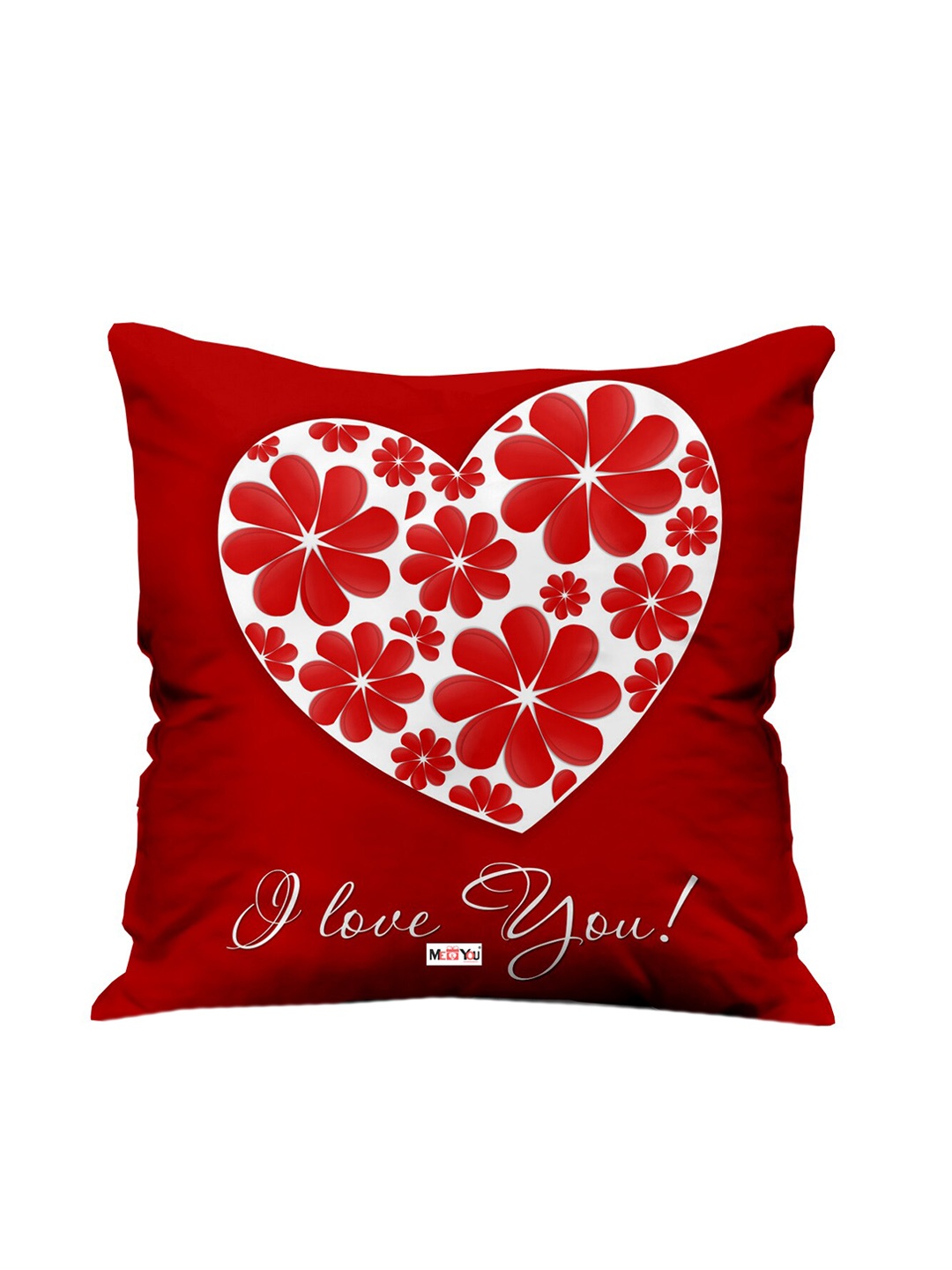 

ME & YOU Red & White Love Anniversary Printed Square Pre-Filled Cushion