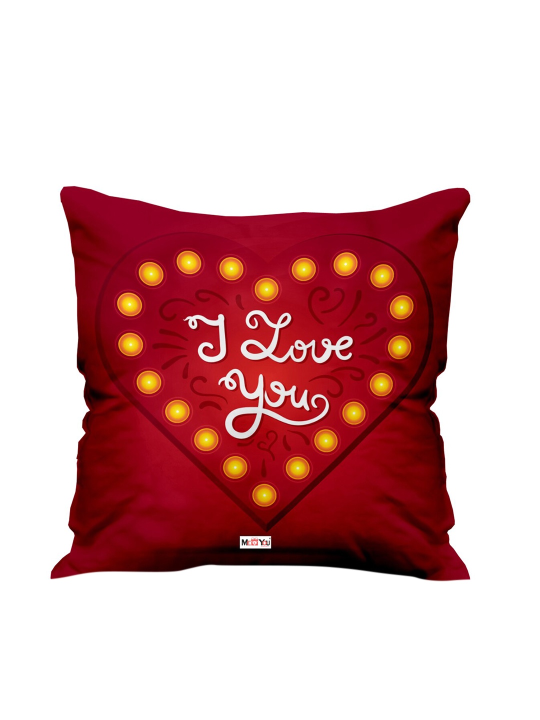 

ME & YOU Red & Yellow Valentine Printed Square Pre Filled Cushion