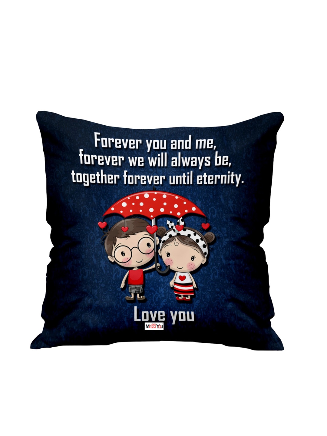 

ME & YOU Black & White Love Printed Fibre Filling Square Cushion