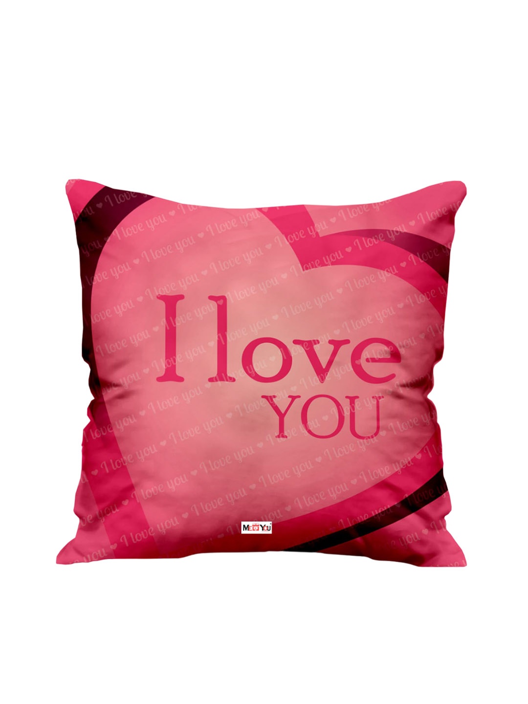 

ME & YOU Pink Typography Square Cushion