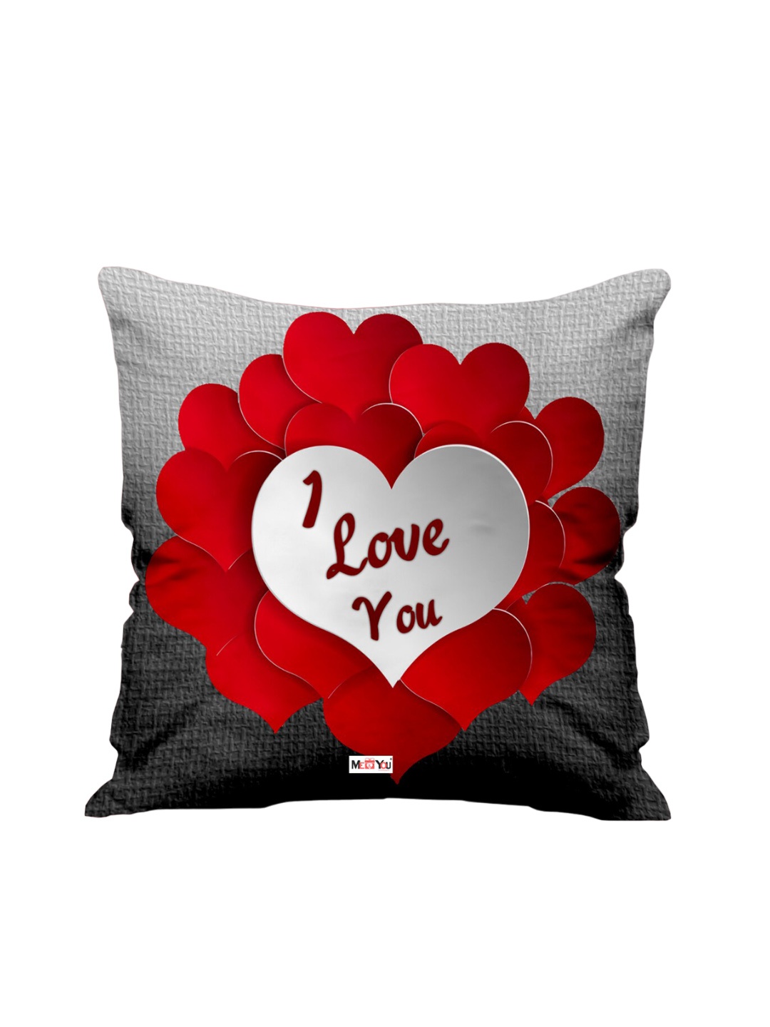 

ME & YOU White & Red Love Printed Fibre Filled Square Cushion
