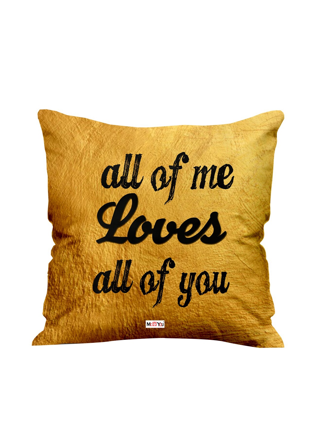 

ME & YOU Yellow & Black Printed Fibre Filled Square Cushion