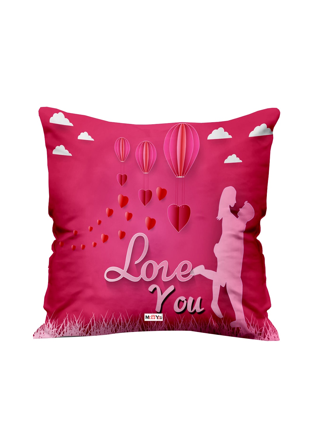 

ME & YOU Pink & Black Square Shaped Printed Cushion Home Gift Sets
