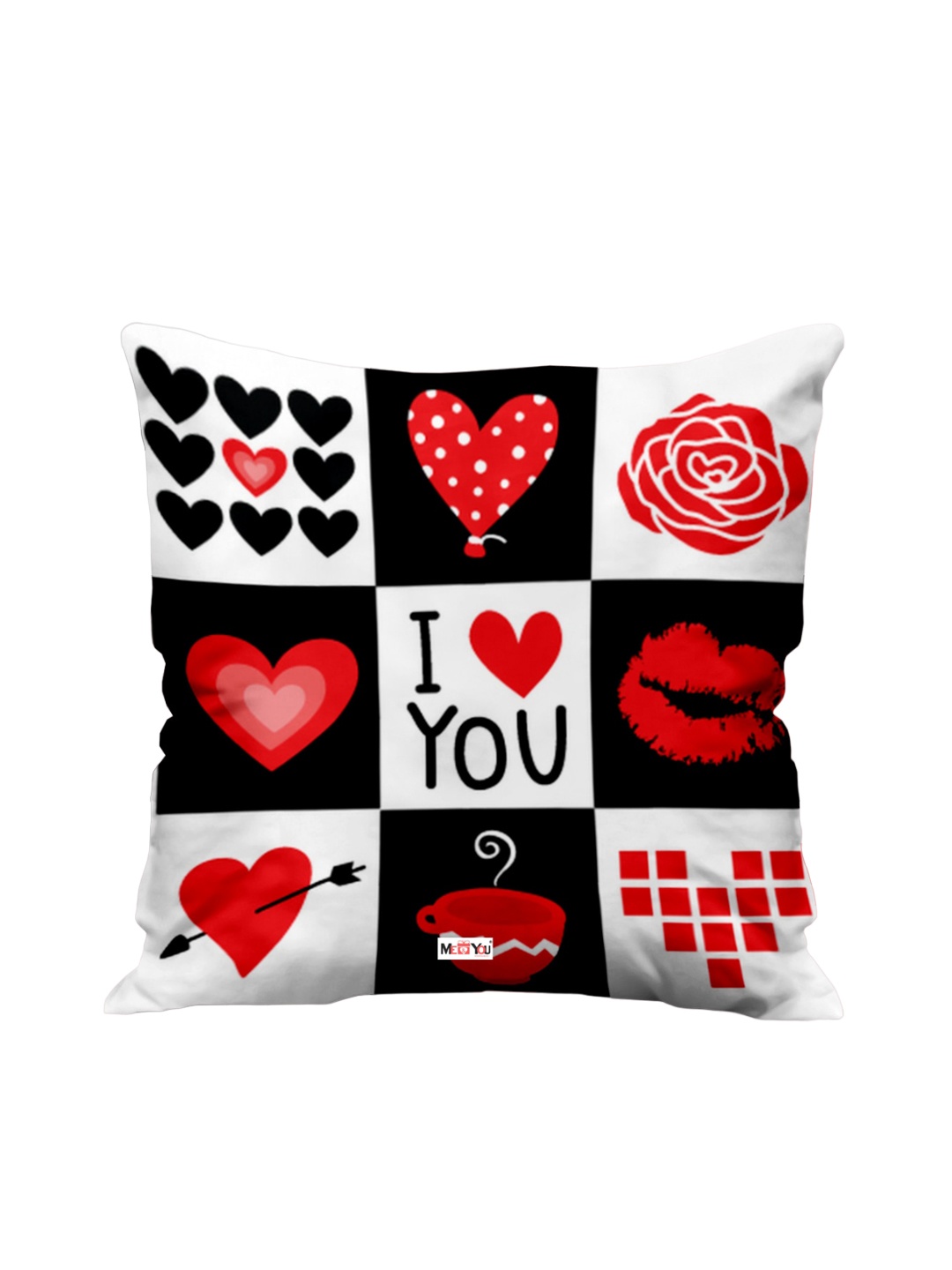 

ME & YOU Black & White Love Printed Ultra Soft Filled Cushion