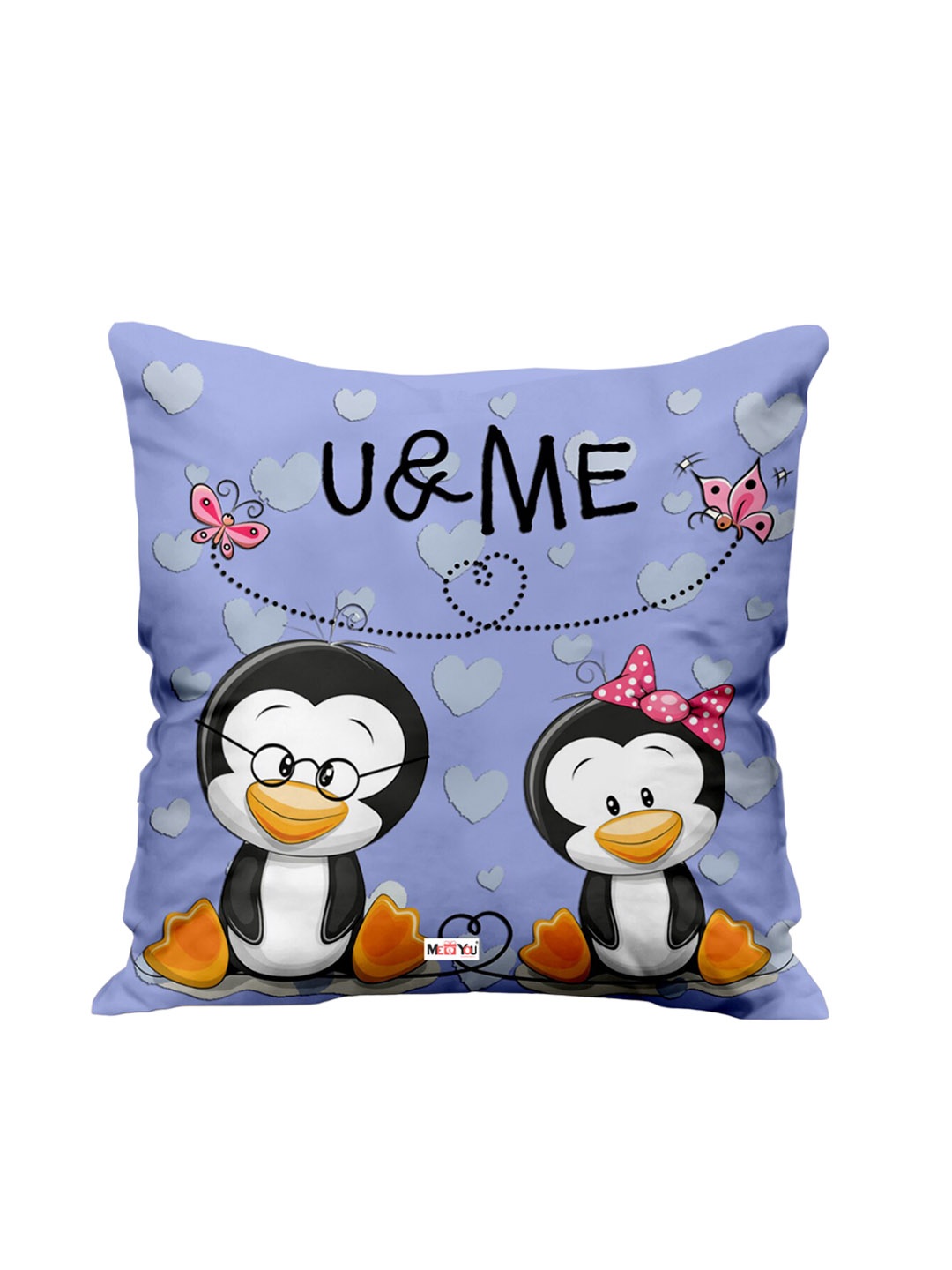 

ME & YOU Blue & Black Printed Square Pre-Filled Cushion