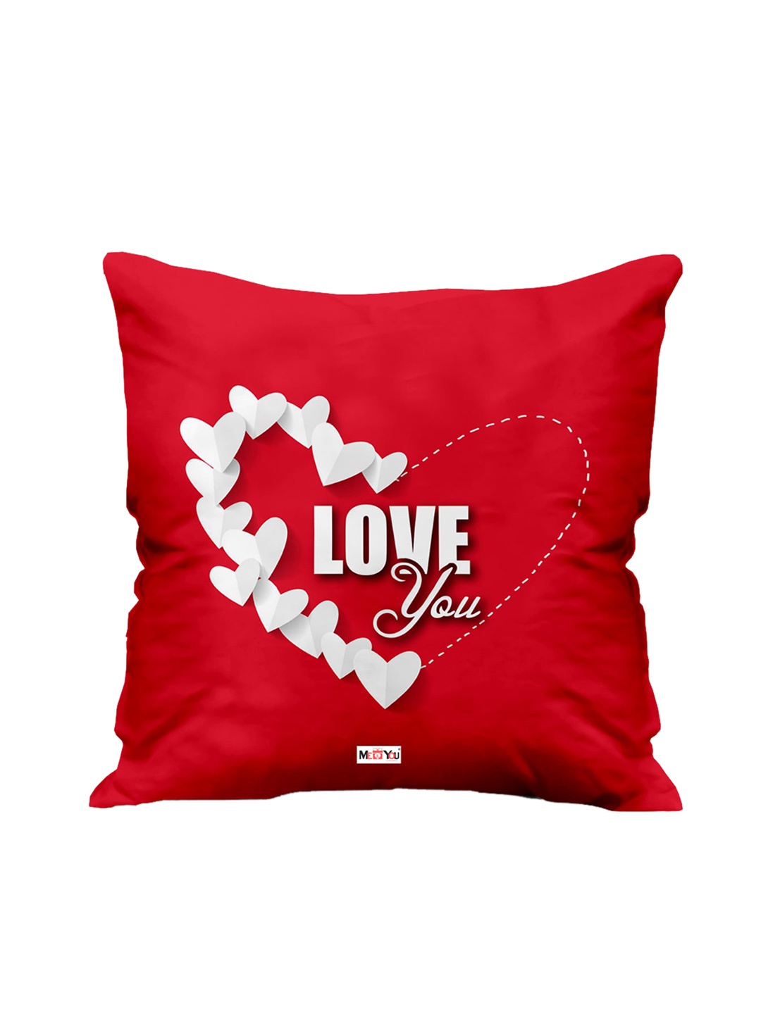 

ME & YOU Red & White Love Quotes Printed Square Pre-Filled Cushion