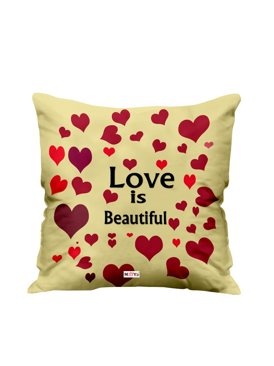 

ME & YOU Yellow & Red Love Printed Ultra Soft Filled Cushion