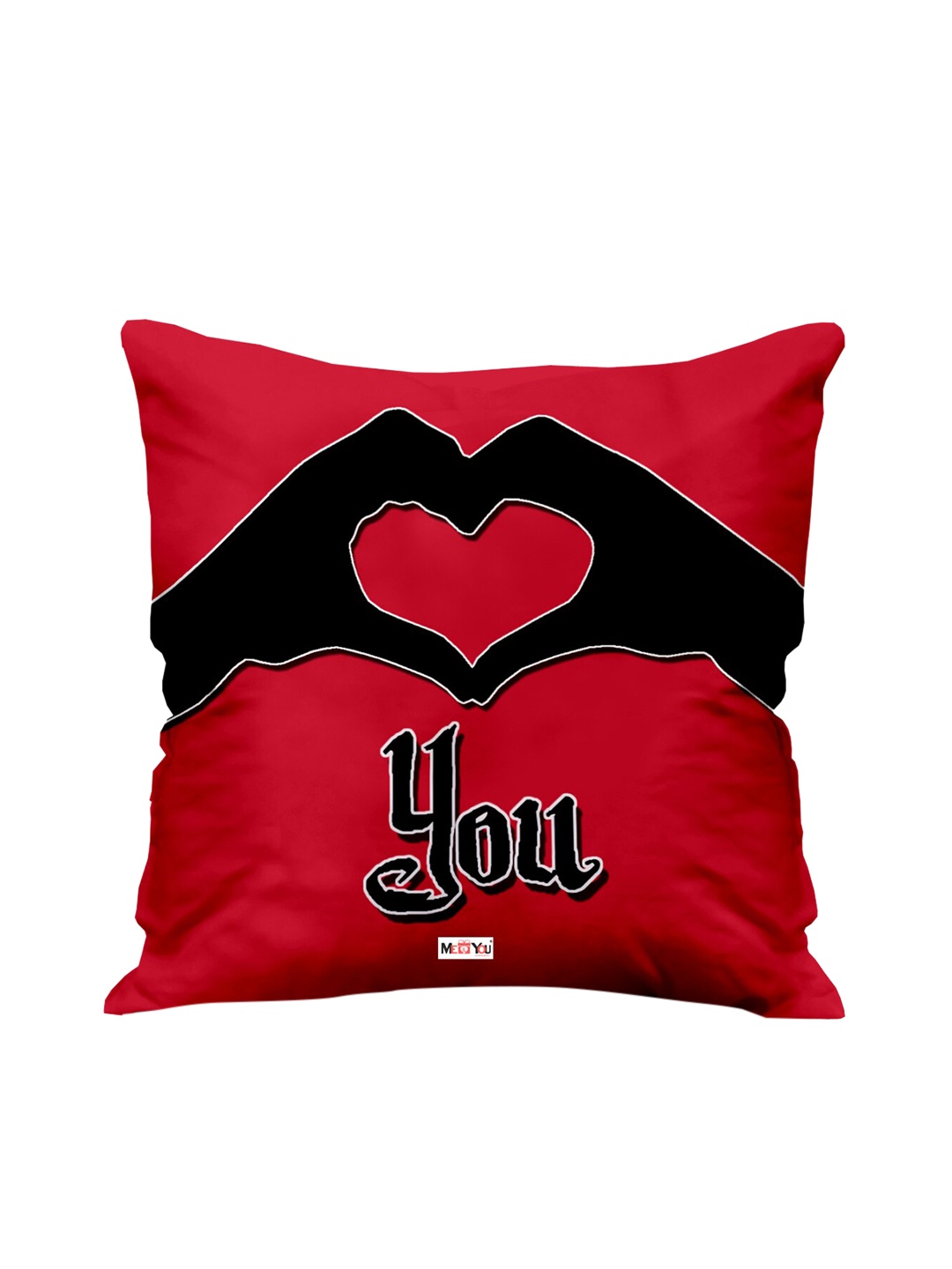

ME & YOU Red & Black Love Printed Fibre Filled Square Cushion