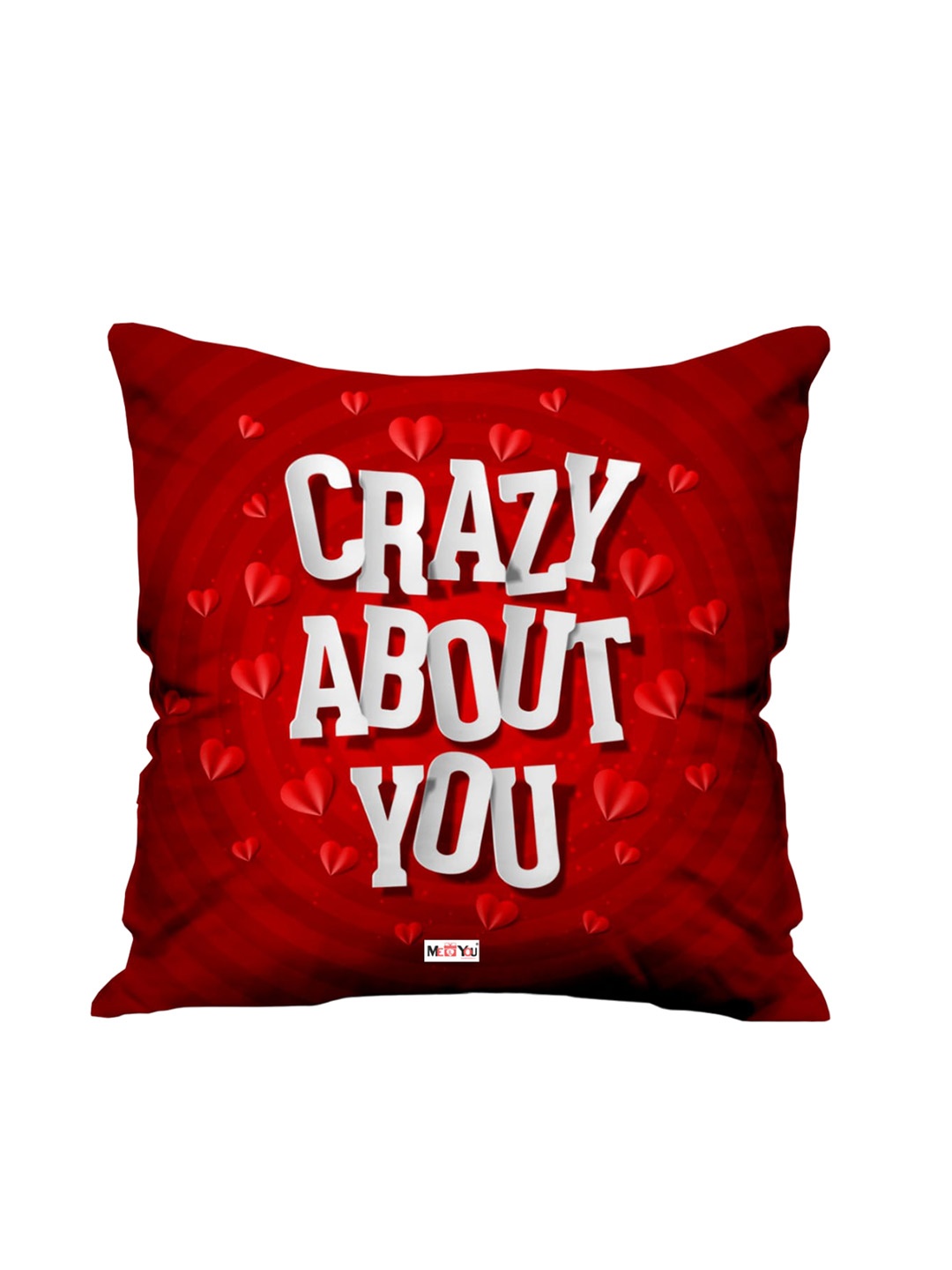 

ME & YOU Red & White Printed Ultra Soft Fibre Pre-Filled Square Cushion