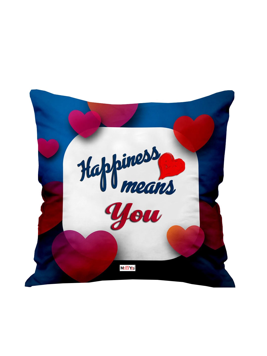 

ME & YOU Blue & White Love Printed Fibre Prefilled Cushion