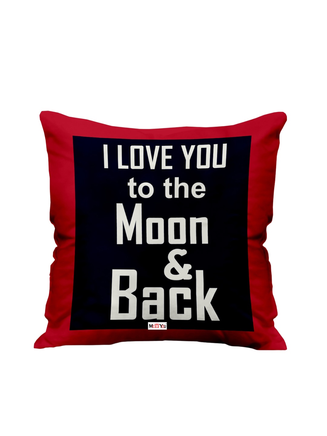 

ME & YOU Black & Red Printed Square Pre-Filled Cushion