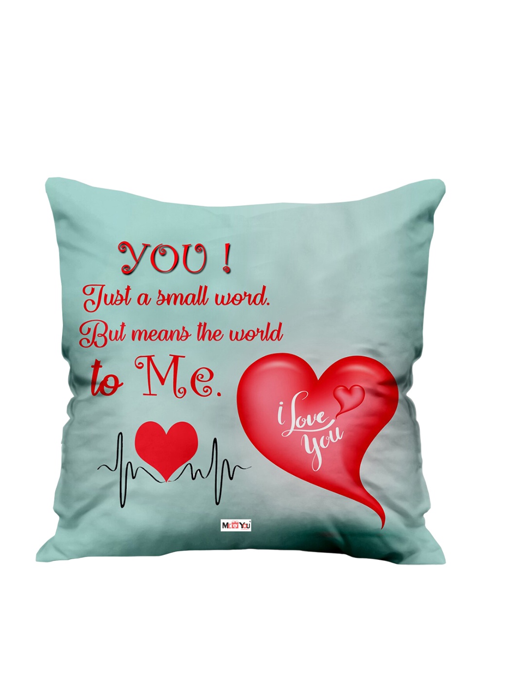 

ME & YOU Blue & Red Love Printed Fibre Pre Filled Cushion