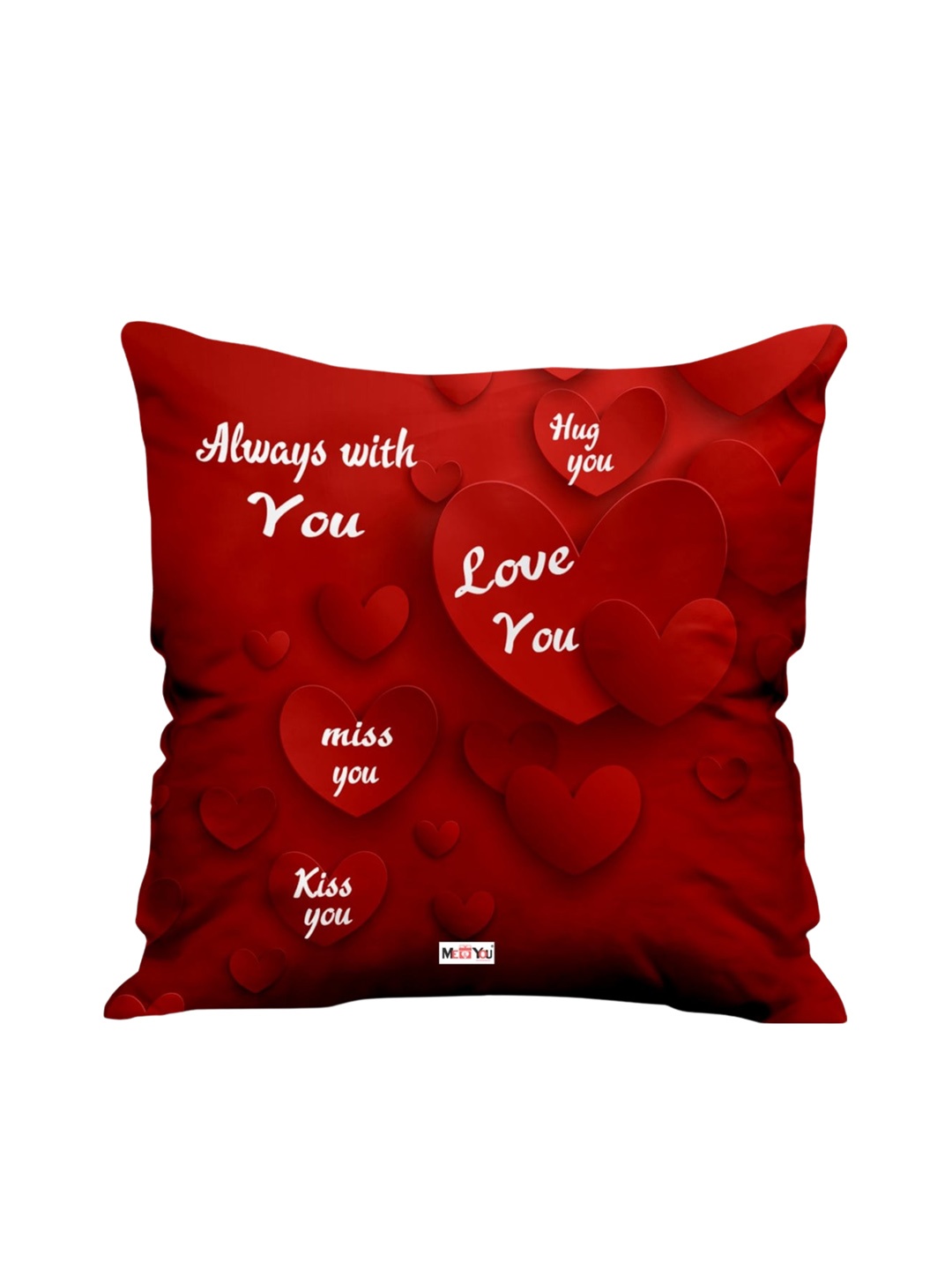 

ME & YOU Red Love Printed Fibre Filling Square Cushion