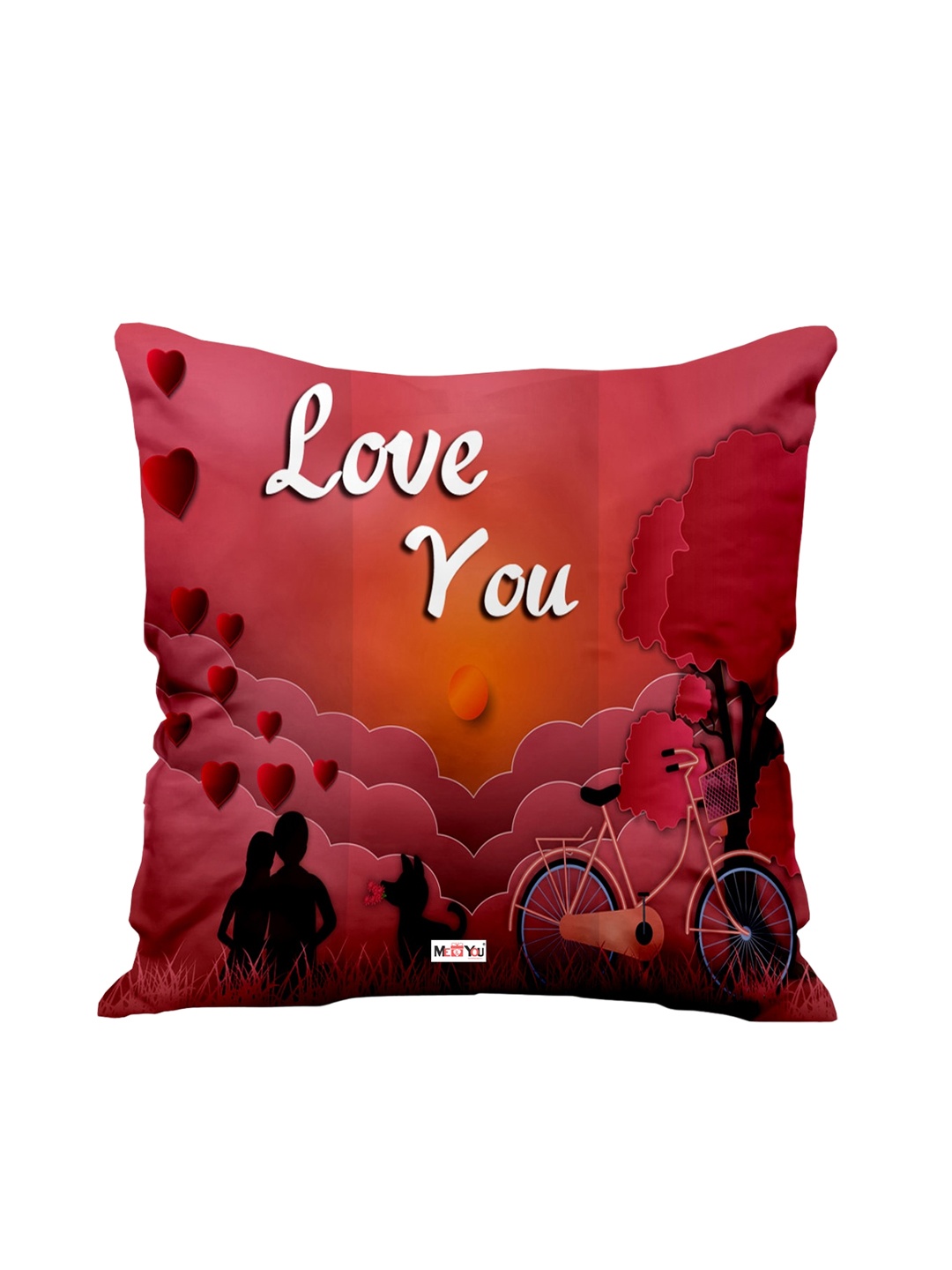 

ME & YOU Red & White Love Printed Ultra Soft Filled Cushion