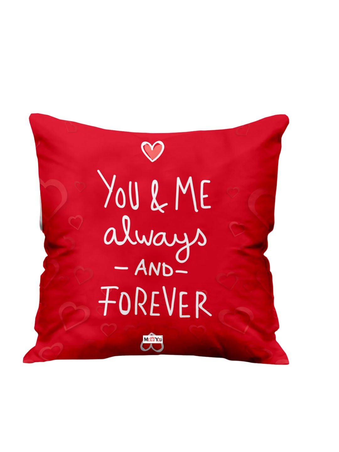 

ME & YOU Red & White Printed Square Pre-Filled Cushion