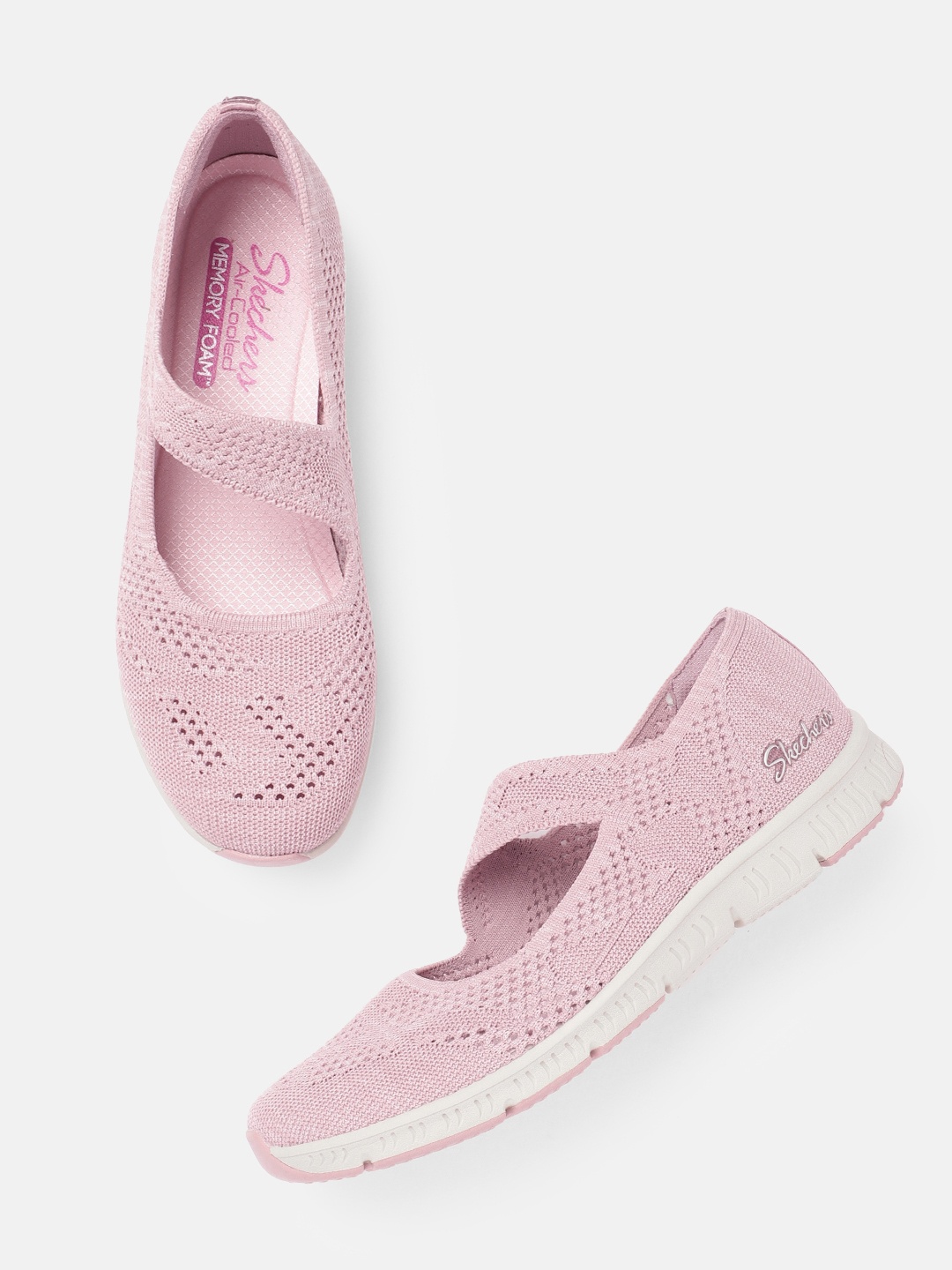 

Skechers Women Woven Design BE-COOL - ENDLESS FUN Slip-On Sneakers, Pink