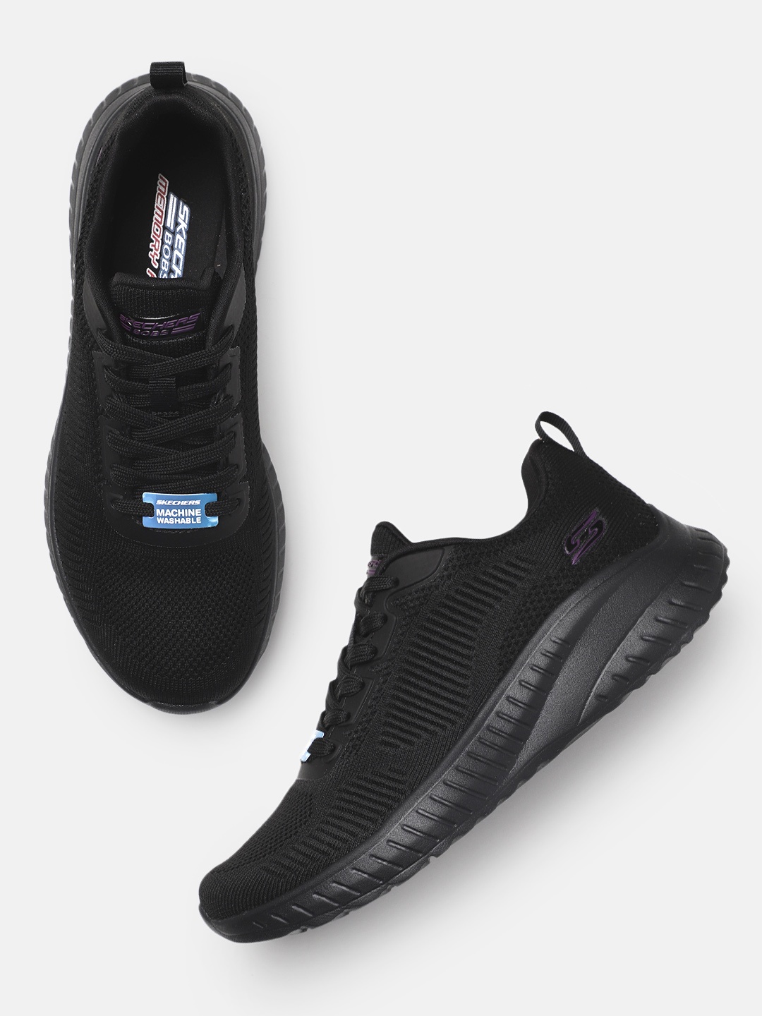 

Skechers Women Bobs Squad Chaos Sneakers, Black