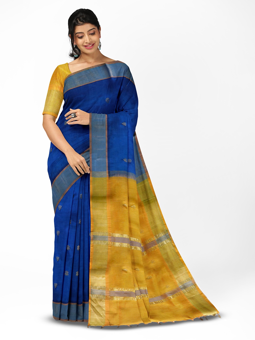 

APCO Pure Cotton Saree, Blue