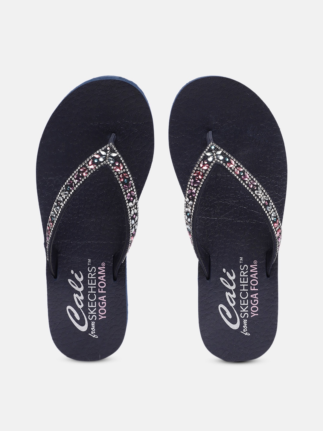 

Skechers Women Embellished Rubber Thong Flip-Flops, Navy blue