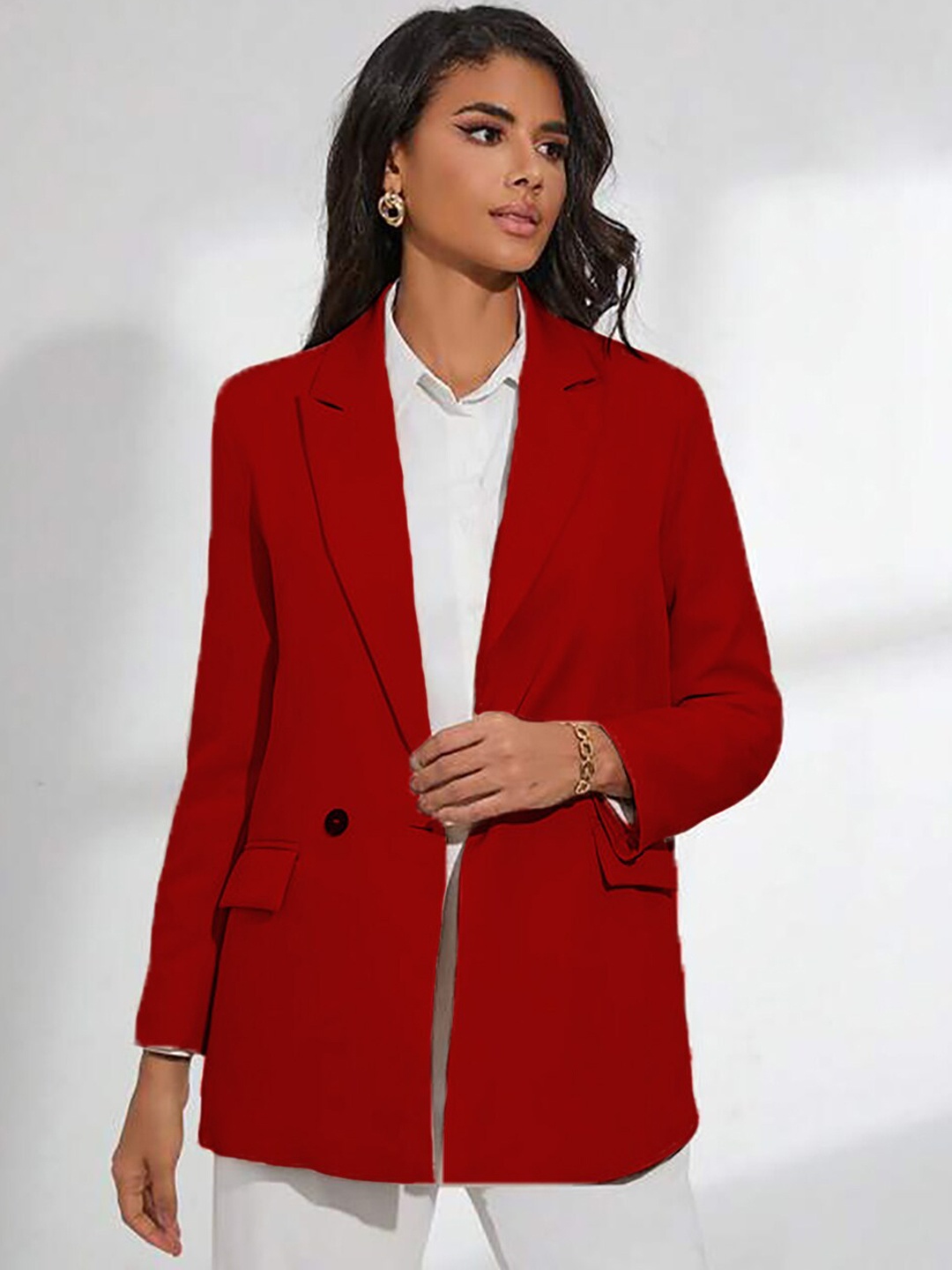 

KOTTY BIZwear Double-Breasted Casual Cheery Red Blazer
