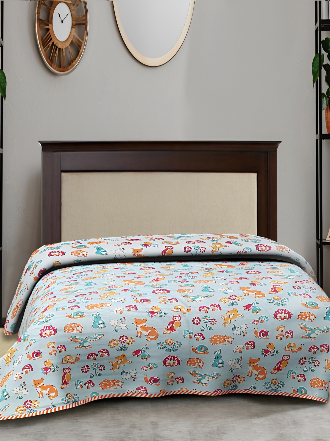 

Texstylers Pink & Blue Cartoon Characters AC Room 150 GSM Single Bed Dohar