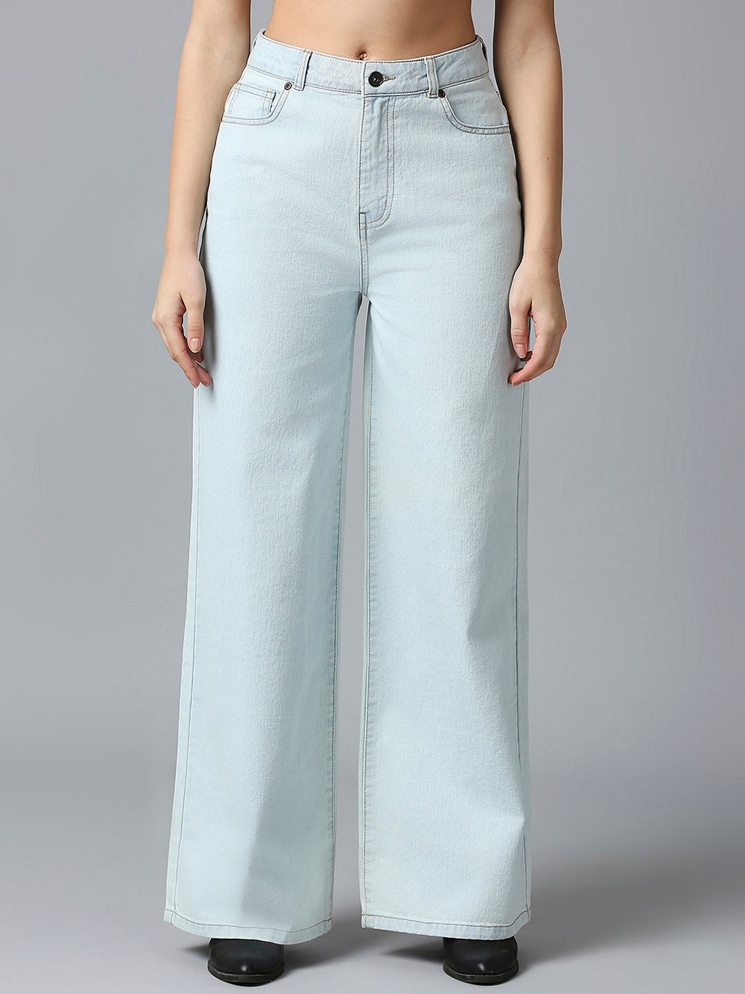 

The Roaster Lifestyle Co. Women Blue Pure Cotton Baggy Boyfriend Fit Jeans