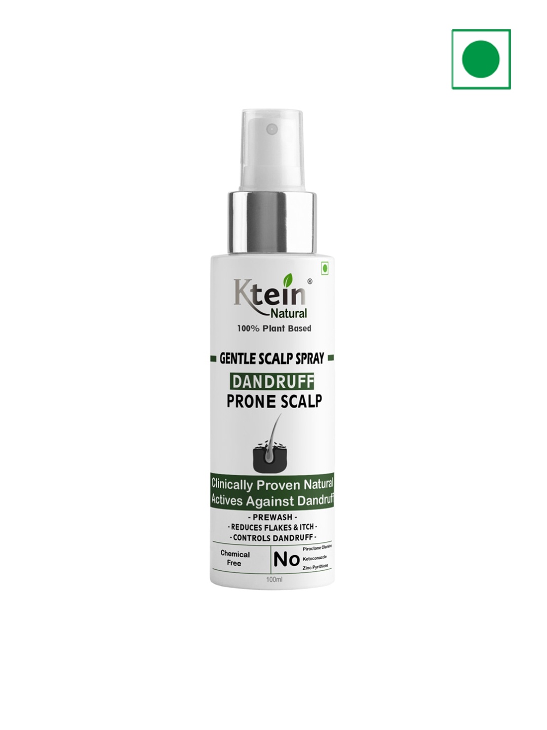 

Ktein Natural Gentle Scalp Spray For Dandruff Prone Scalp - 100ml, White