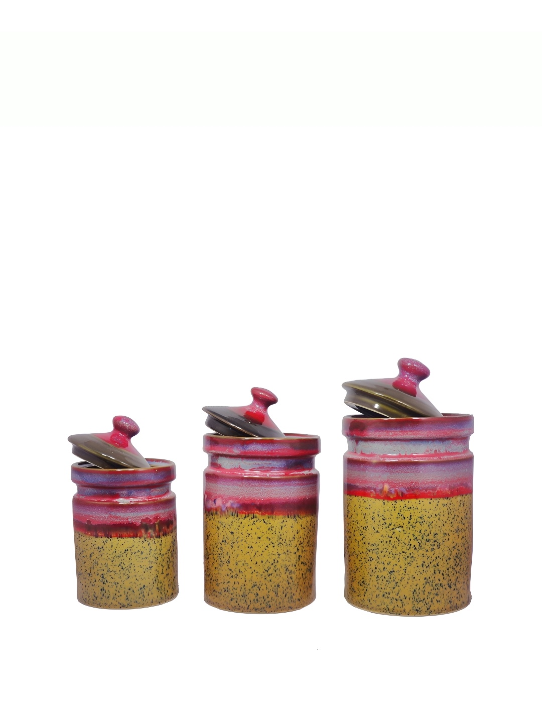 

caffeine Mustard 3 Pieces Ceramic Dishwasher Safe Food Containers
