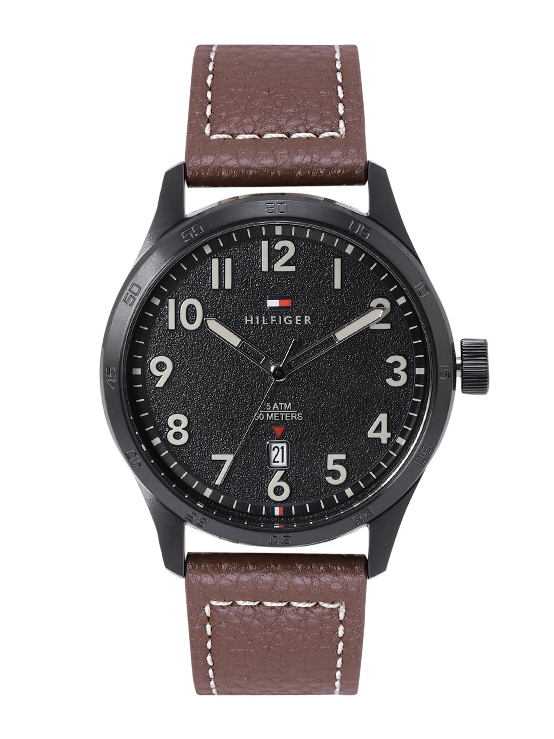 

Tommy Hilfiger Men Leather Analogue Watch TH1710560, Black