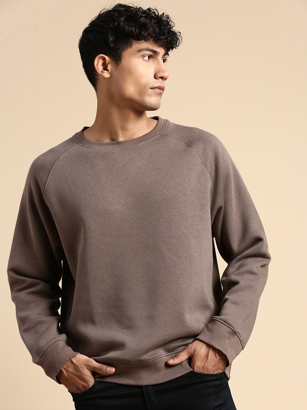 

The Roadster Lifestyle Co. Brown Relaxed Fit Cotton Pullover Sweatshirts