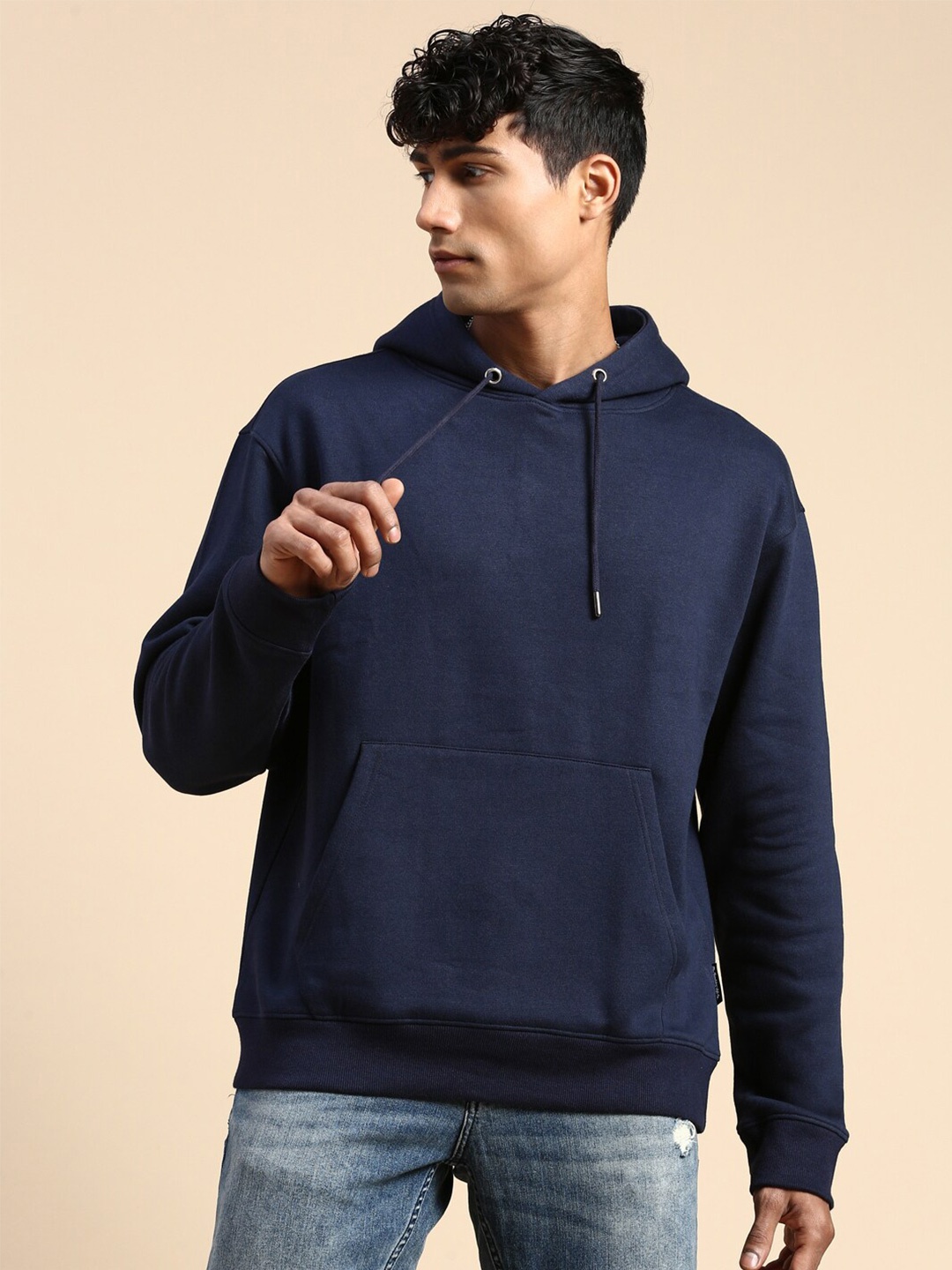 

The Roadster Lifestyle Co. Navy Blue Relaxed Fit Hooded Sweatshirts