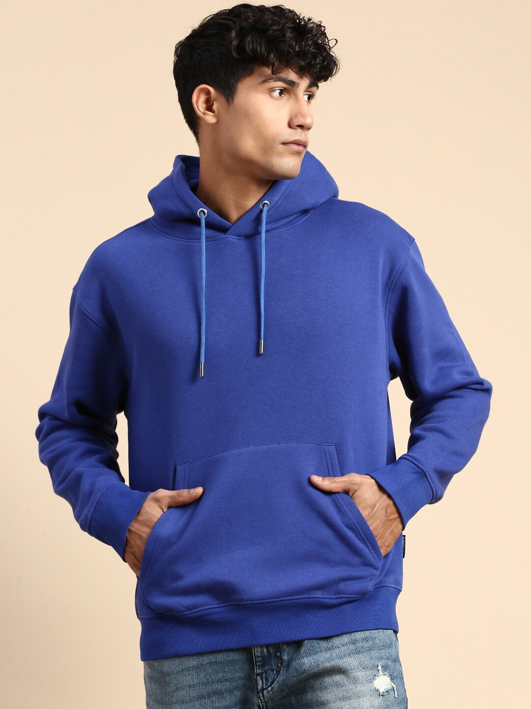 

The Roadster Lifestyle Co. Blue Relaxed Fit Hooded Cotton Pullover Sweatshirts