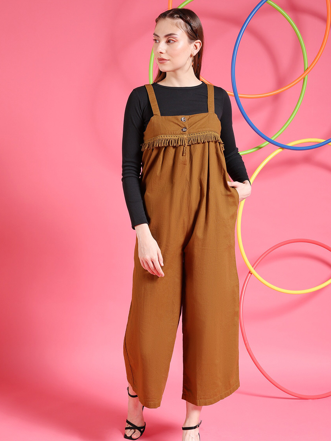 

Freehand by The Indian Garage Co Regular-Fit Basic Jumpsuit, Brown