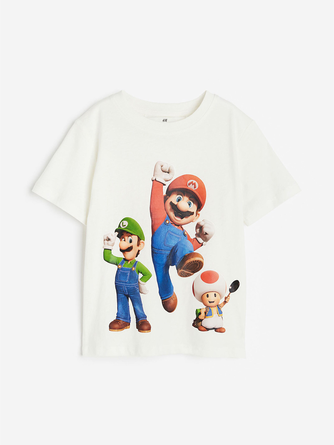 

H&M Boys Super Mario Printed Pure Cotton T-shirt, White
