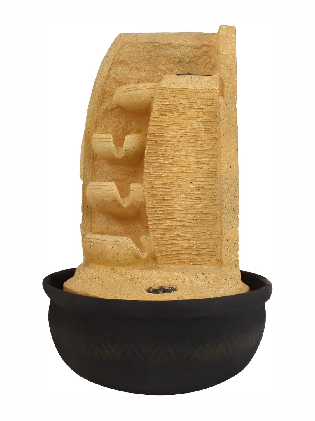 

CHRONIKLE Cream-colored & Black Textured 4-step Indoor Fountain