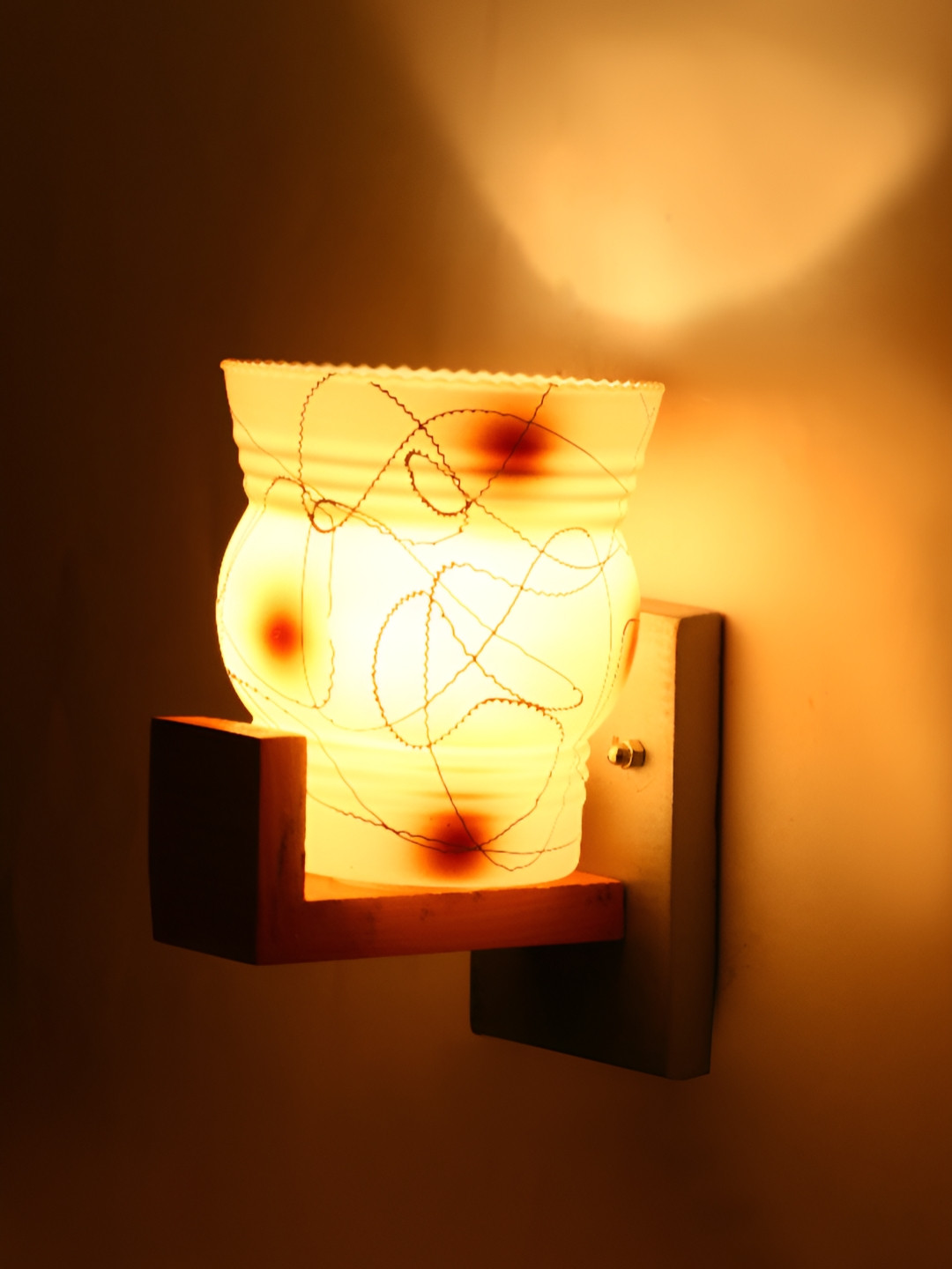 

Afast White and Brown Glass Wall Lamp