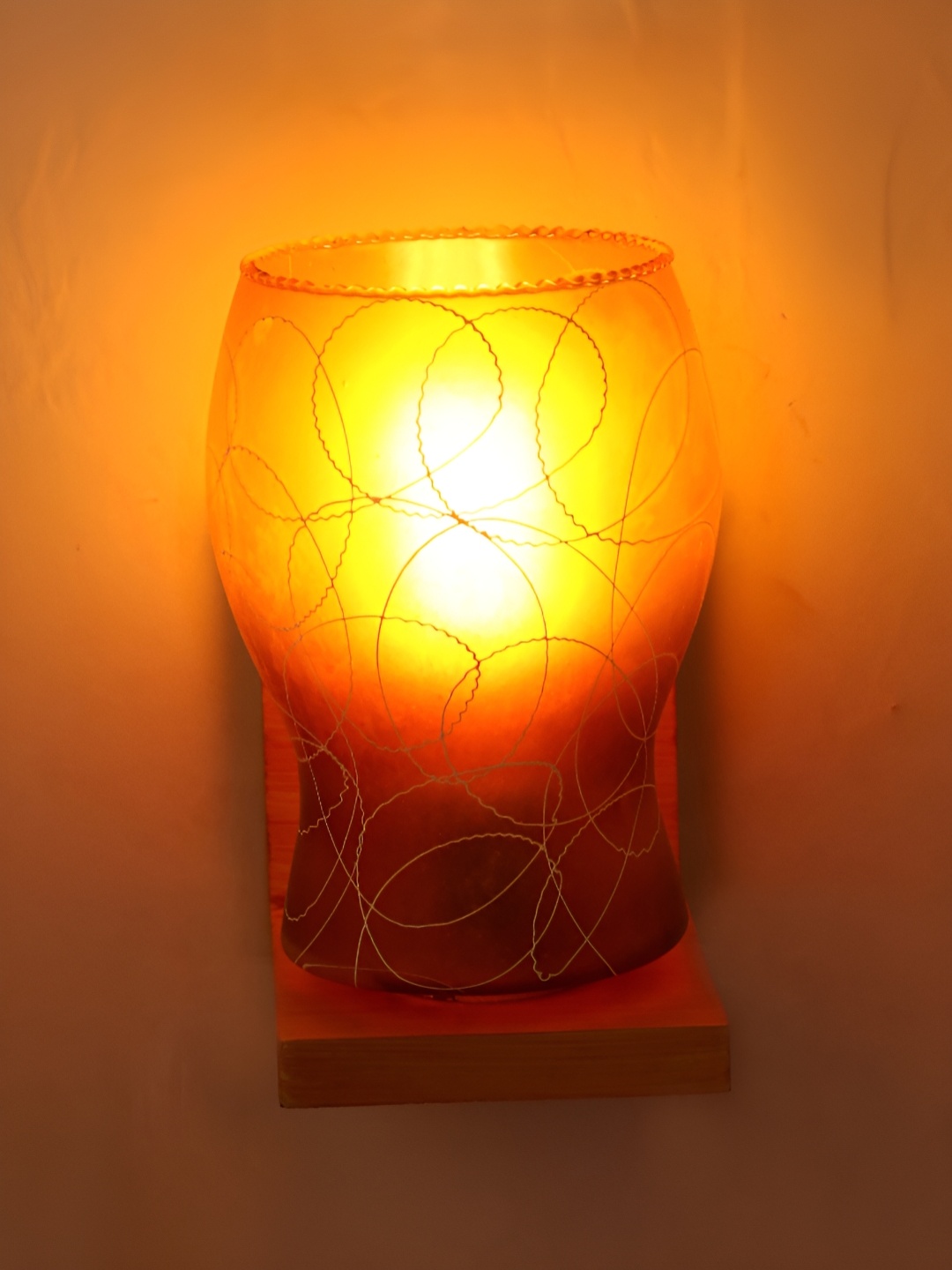 

Afast Brown and White Glass Wall Lamp
