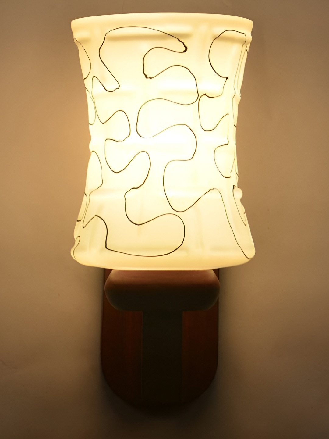 

Afast White and Brown Glass Wall Lamp