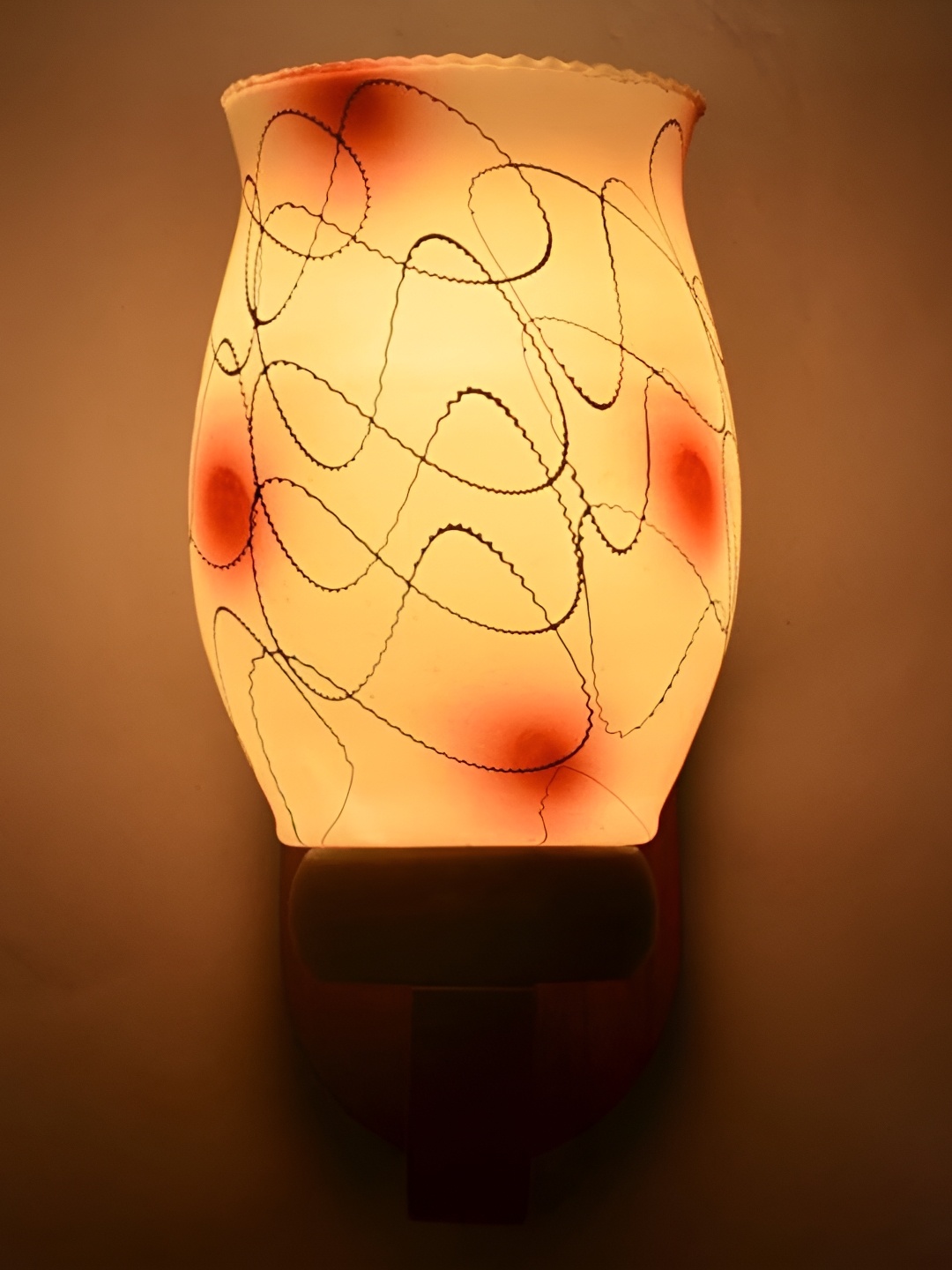 

Afast White & Brown Glass Wall Lamp