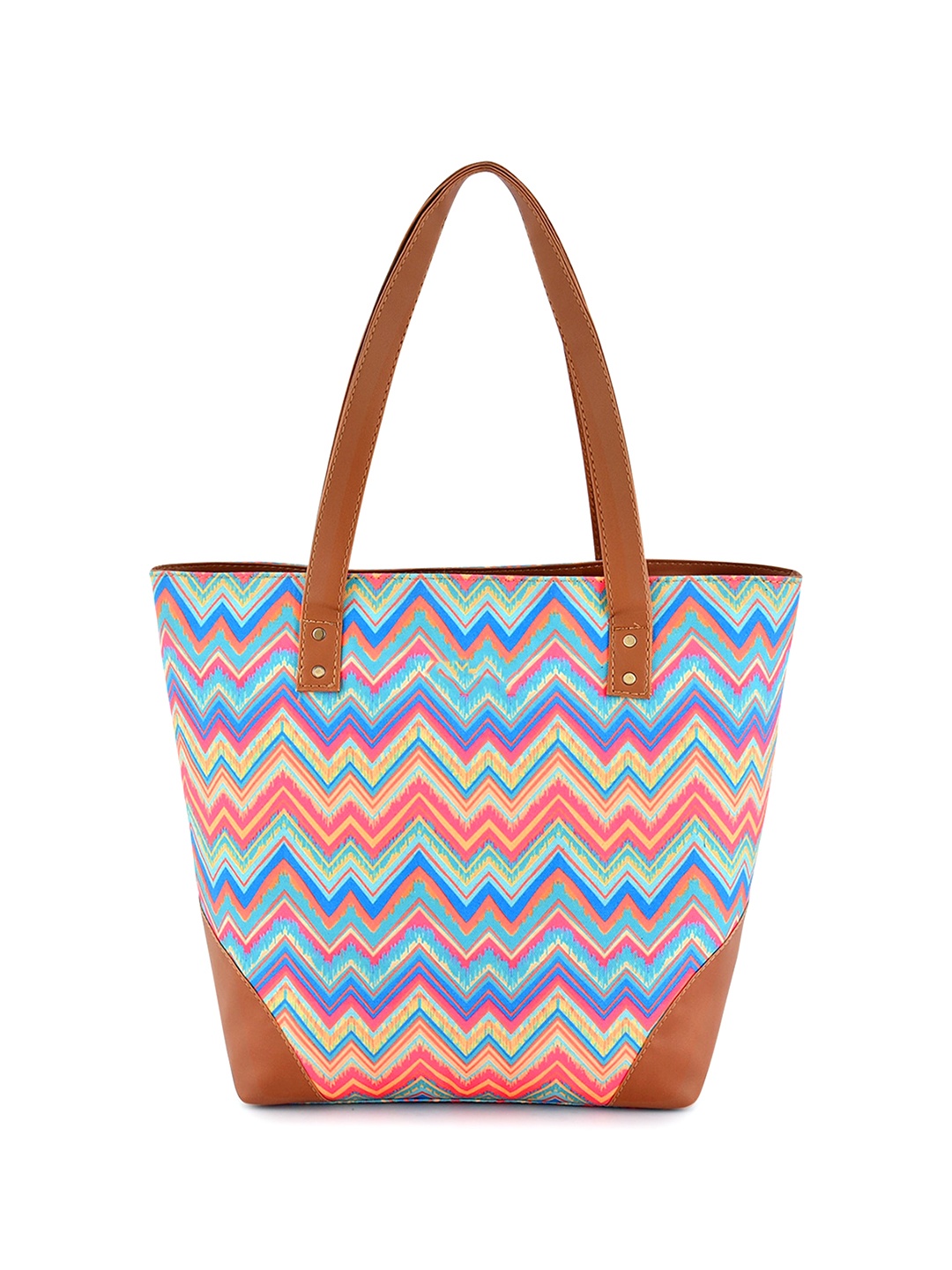 

Anouk Geometric Printed Shopper Canvas Tote Bag Up to 12 inch, Blue