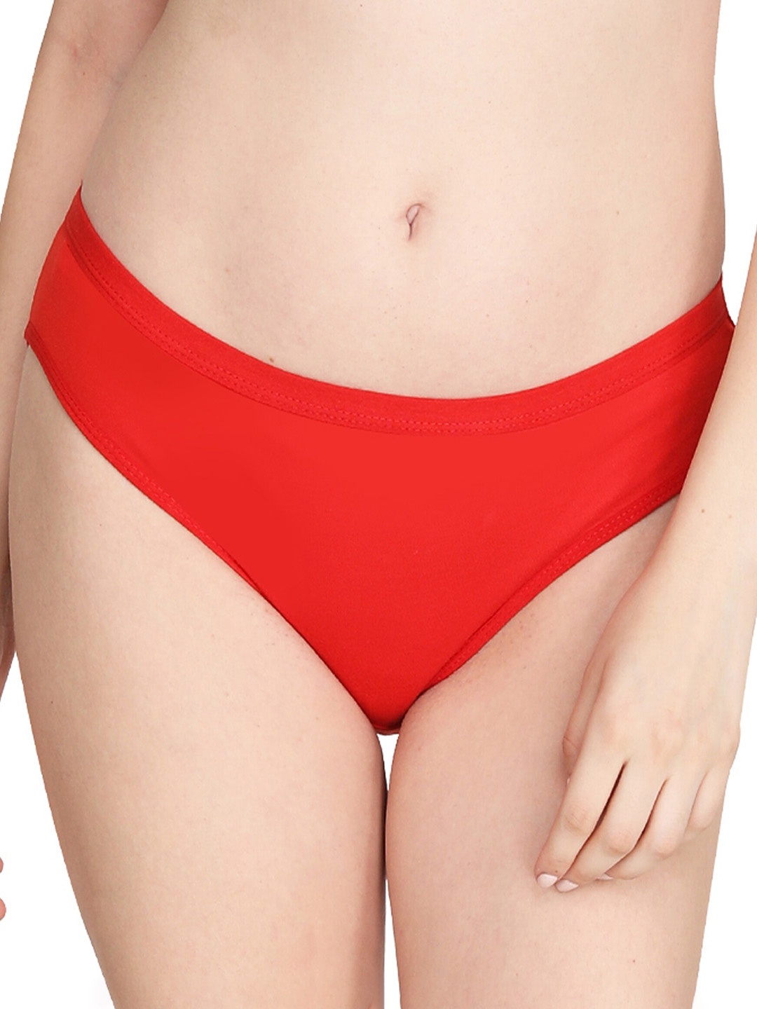 

Liigne Mid-Rise Bikini Everyday Brief, Red