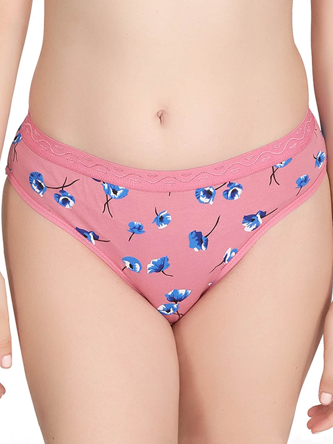 

Liigne Floral Printed Basic Briefs, Pink