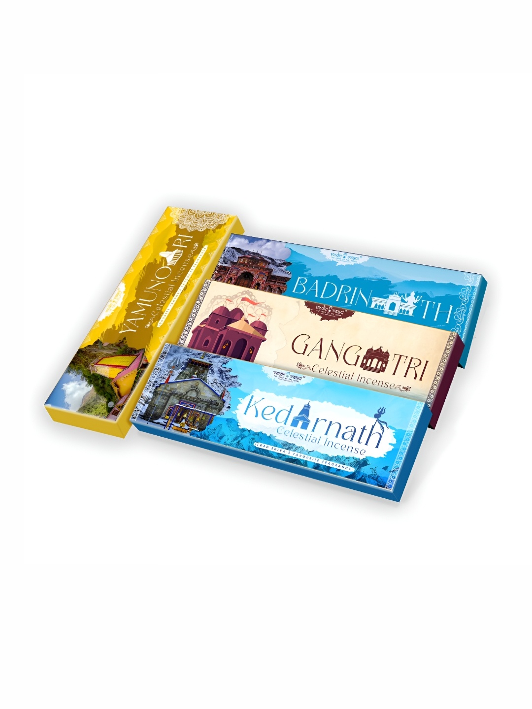 

VEDIC VAANI Brown 4 Pieces Char Dham Spirutal Incense Sticks Set